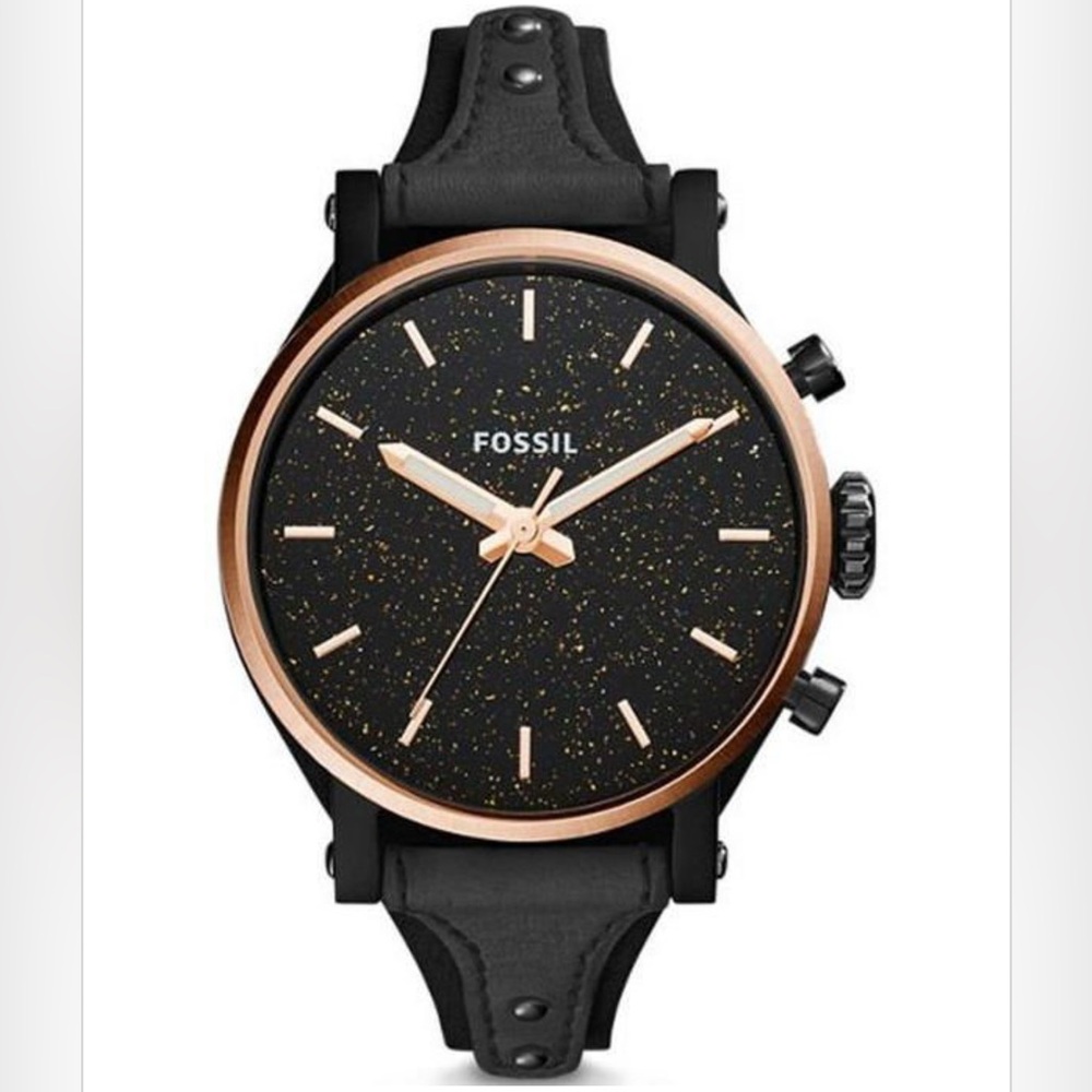 Fossil Original Boyfriend Black and Gold Watch